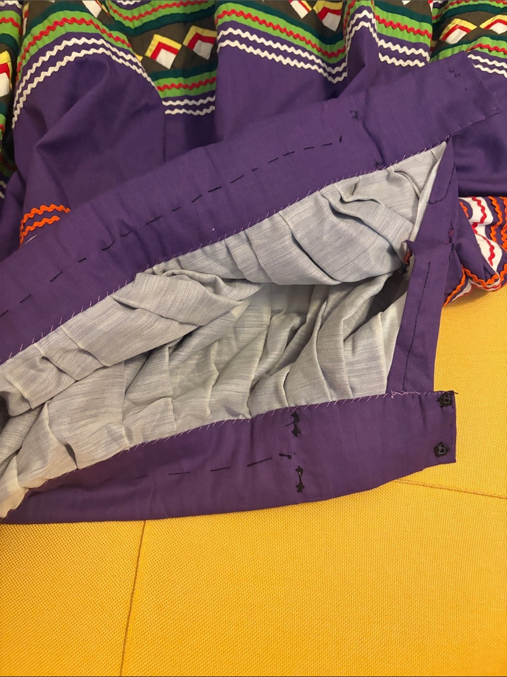 Vintage Native American Seminole Patchwork Skirt Handmade - Picture 8 of 15